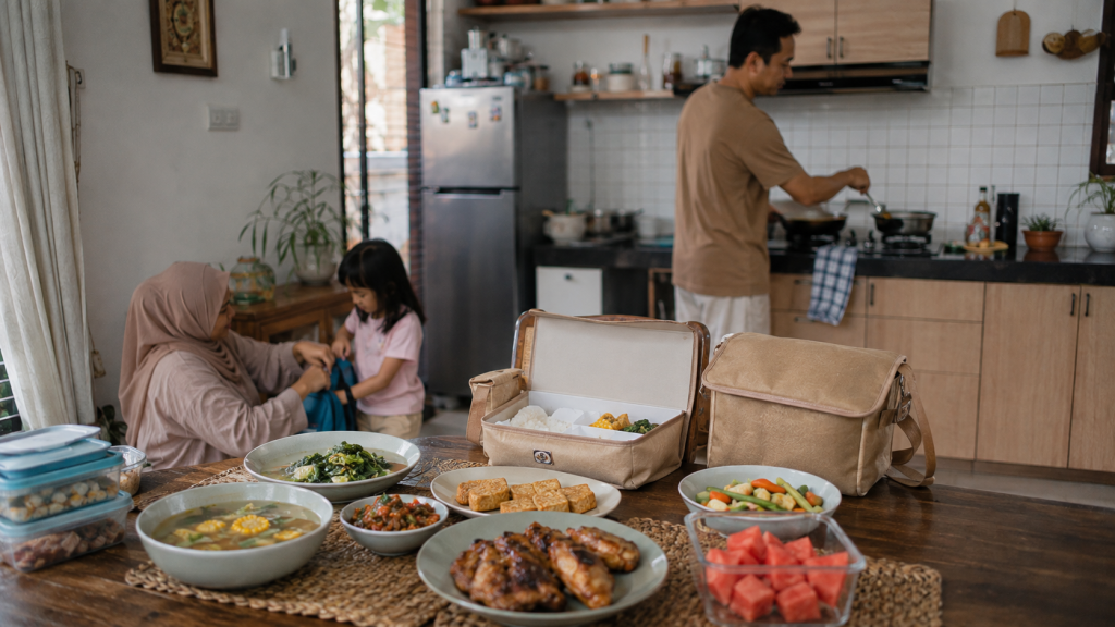 Perbandingan masak sendiri dan catering harian untuk keluarga di Surabaya
