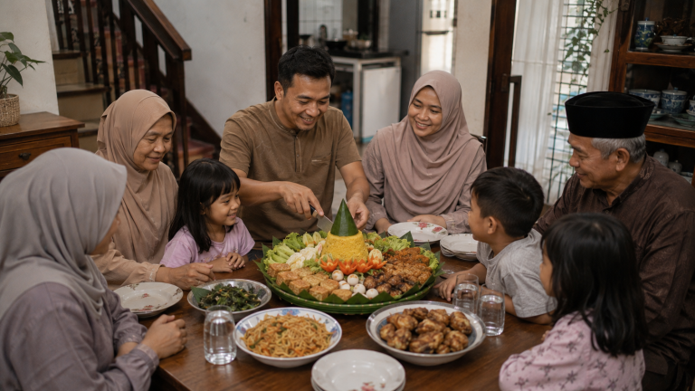Tumpeng hias untuk acara ulang tahun dan syukuran keluarga